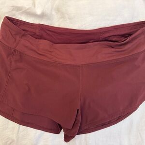 Lululemon Speed up Burgundy Shorts